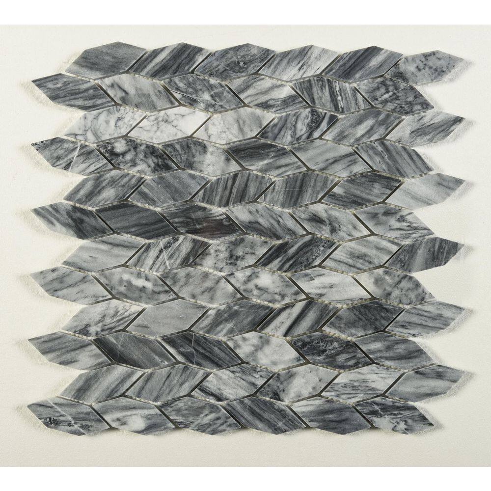 Pebble Dark Gray Natural Stone Hexagon Mosaic Tile