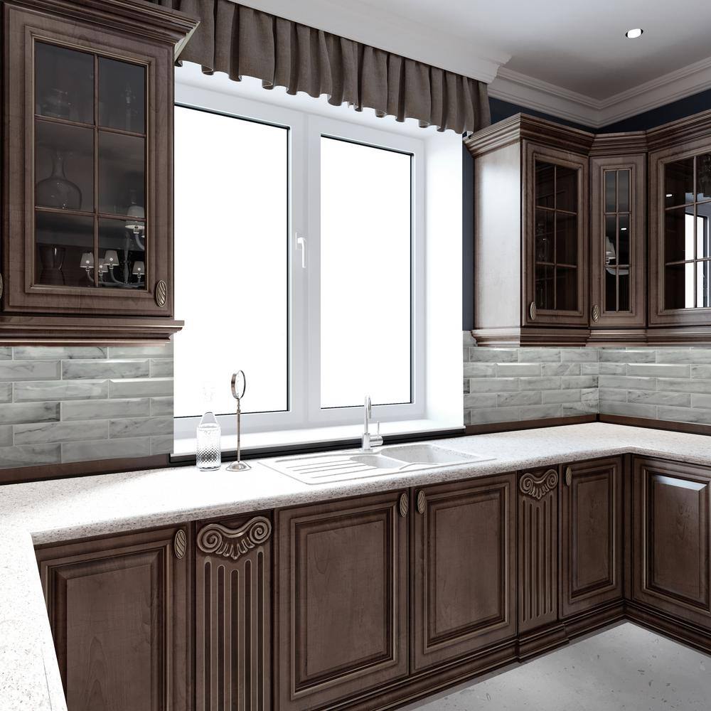 24" x 39" Off-White Faux Marble 3D Vinyl Wall Panels