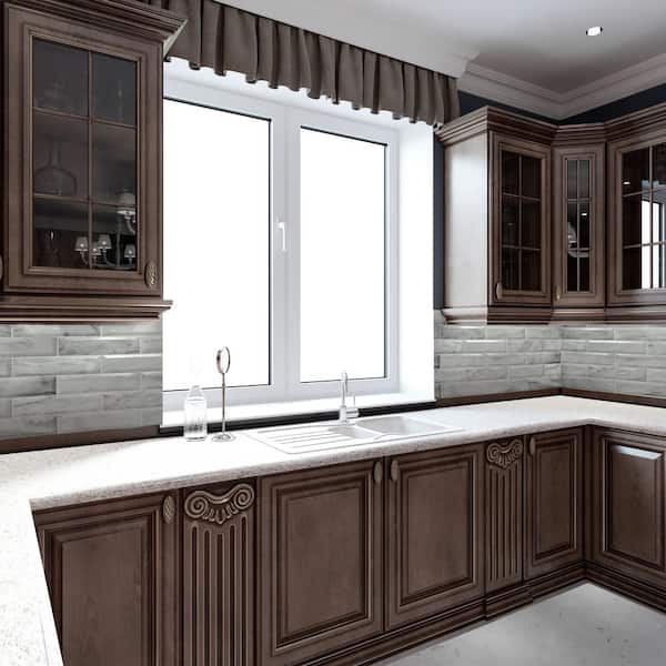 3D Falkirk Retro II 39 in. x 24 in. Off-White Faux Marble Bricks PVC Wall Panel