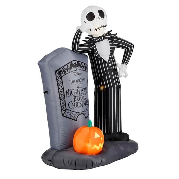 Photo 1 of 6 ft. LED Jack Skellington with Tombstone Airblown Disney Halloween Inflatable...**PREVIOUSLY OPENED**, **FAIR CONDITION**

