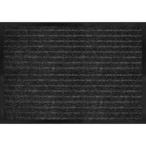 Tri-Rib Charcoal 36 in. x 48 in. Polyester Door Mat