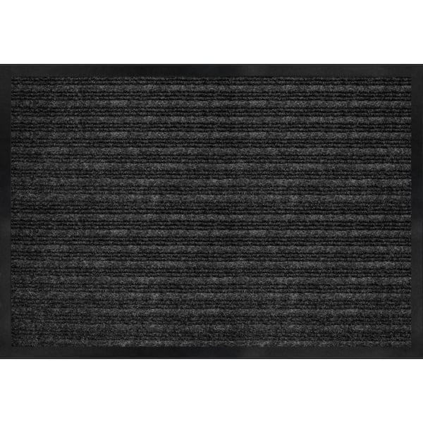 TrafficMaster Tri-Rib Charcoal 36 in. x 48 in. Polyester Door Mat