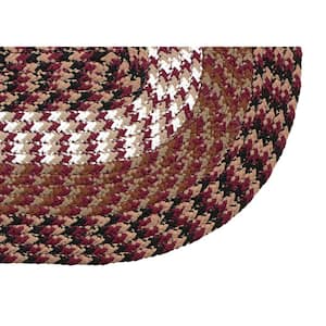 Alpine Collection 3-Piece Burgundy Stripe Braided Rug Set - (36" x 54" : 18" x 54" : 18" x 28")