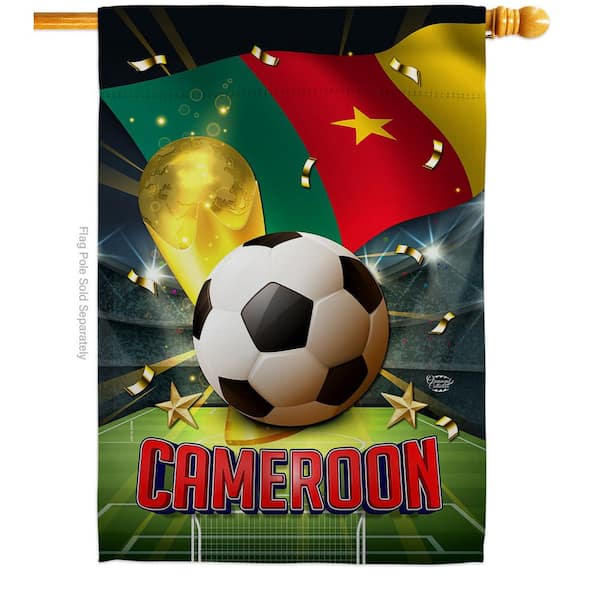 Ornament Collection 28 in. x 40 in. World Cup Cameroon Soccer House Flag  Double-Sided Sports Decorative Vertical Flags HDH190117-BO - The Home Depot