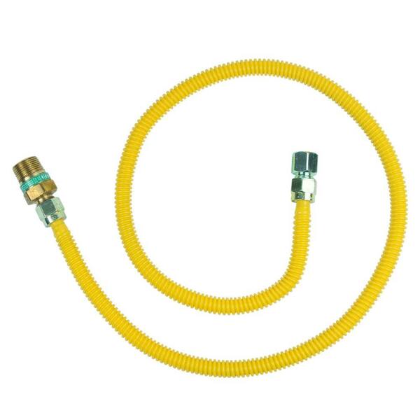 BrassCraft Safety+PLUS 1/2 in. Female Flare Excess Flow Valve x 1/2 in. FIP x 48 in. Gas Connector 1/2 in. O.D. (60,500 BTU)