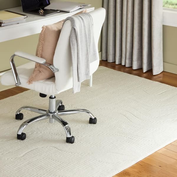 Lane Painterly Wave Washable Indoor 2 ft. x 3 ft. Ivory Polyester Area Rug