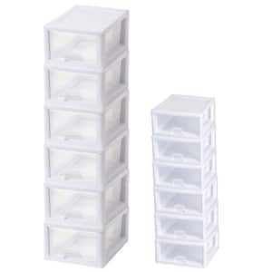 16 Qt. Stacking Storage Drawer Container (6-Pack) + 6 Qt. Box (6-Pack)