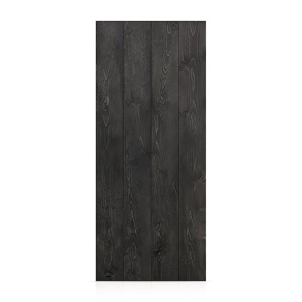 CALHOME 36 in. x 58 in. Charcoal Black Solid Pine Wood Bathroom