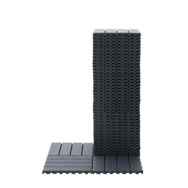 Tidoin Outdoor 1 ft. x 1 ft. Composite Deck Tile in Gray (44 Per Box)
