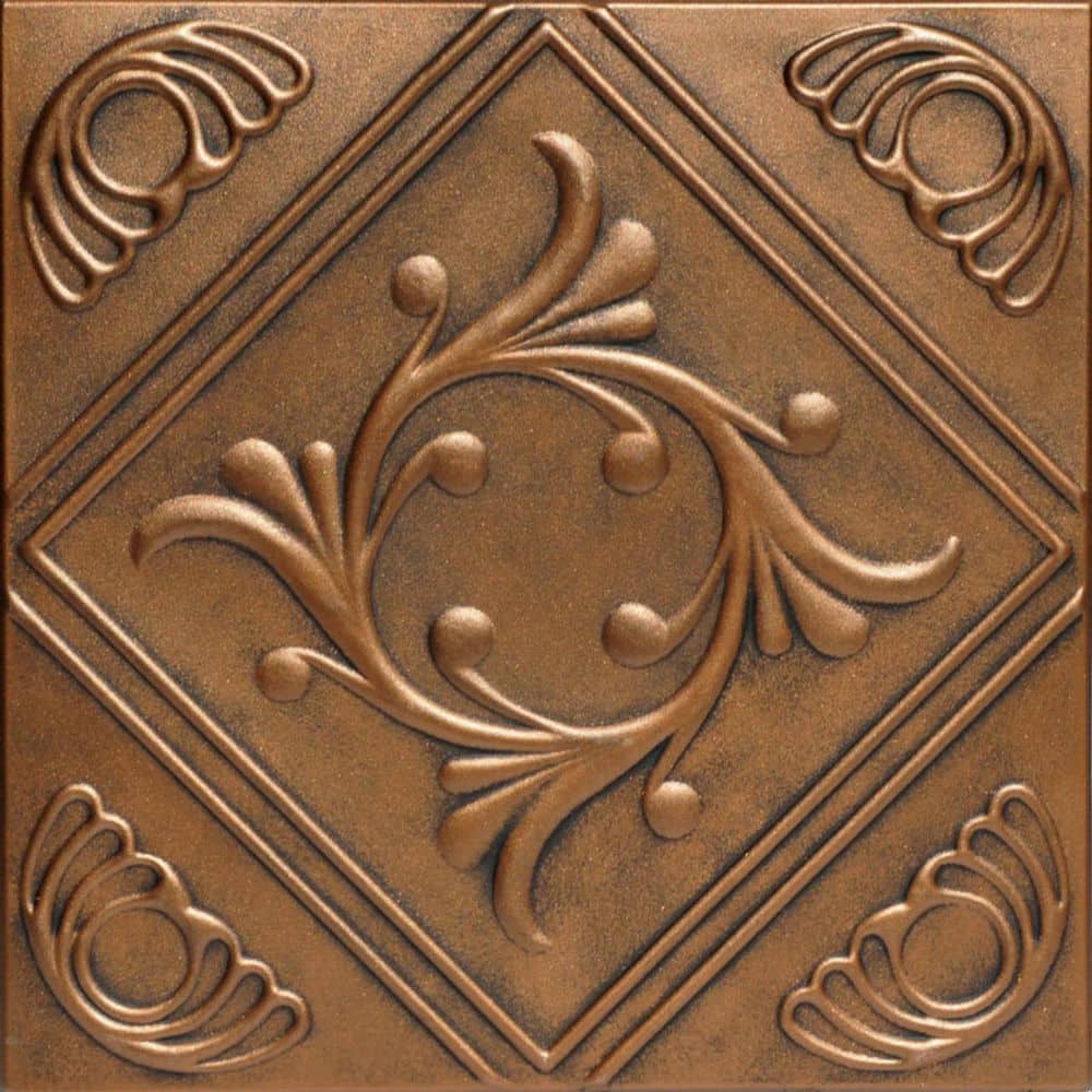 Diamond Wreath Antique Bronze 1.6 ft. x 1.6 ft. Decorative Foam Glue Up Ceiling Tile (384 sq. ft. /case) price history on PriceWatchPro