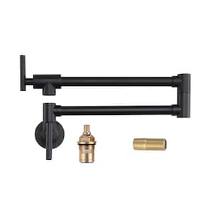 Folding Wall Mounted Pot Filler Faucets in Black