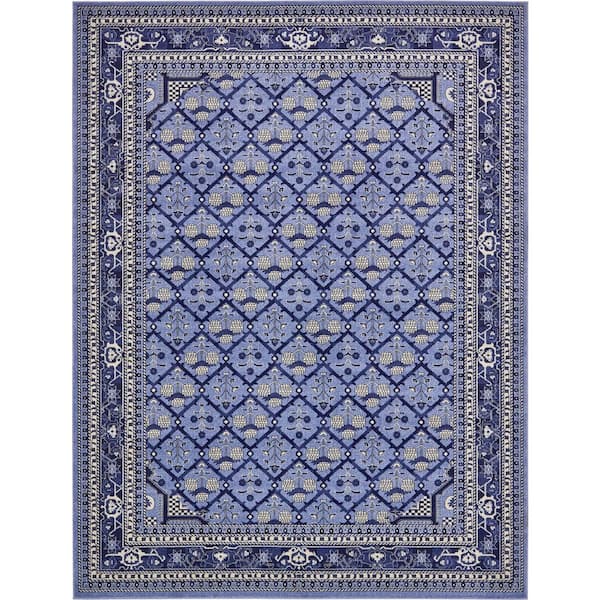 Unique Loom La Jolla Trellis Blue 10' 0 x 13' 0 Area Rug