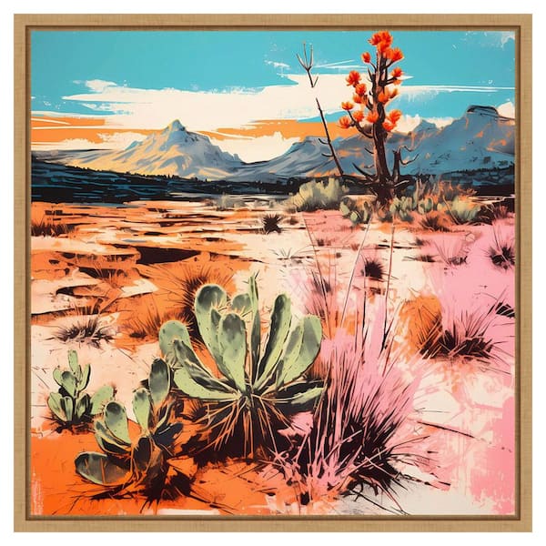 Amanti Art The Desert Path II by Walker Noble 22 in. W x 22 in. H. Canvas Wall Art Print Framed in Brown