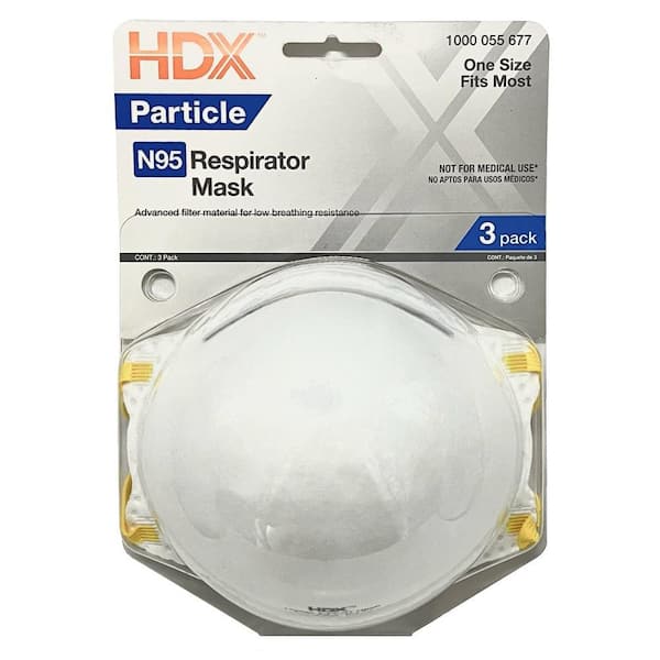HDX HDX Disposable N95 Particulate Respirator Mask Non-Valved (3