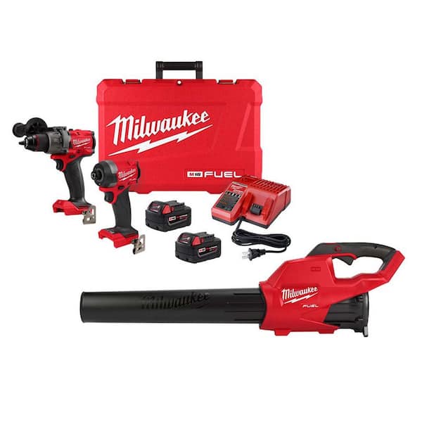 Milwaukee M18 FUEL 18V Lithium-Ion Brushless Cordless Hammer Drill and  Impact Driver Combo Kit (2-Tool) with M18 Blower 3697-22-2724-20 The Home  Depot