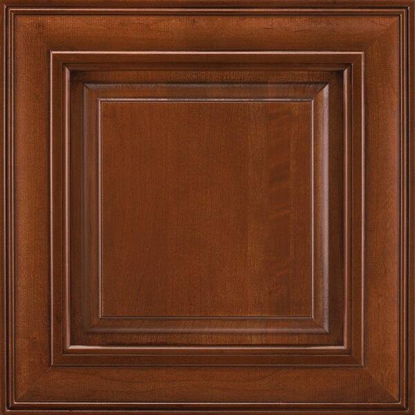 American Woodmark 14-9/16x14-1/2 in. Cabinet Door Sample in Savannah Cherry Chocolate Glaze