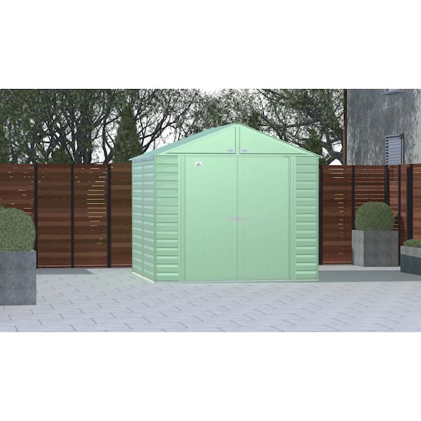 8 ft. x 8 ft. Green Metal Storage Shed With Gable Style Roof 59 Sq. Ft.