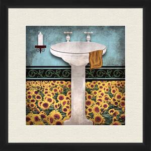 18 in. x 18 in. "Sunflower Bath I A" Framed Wall Art