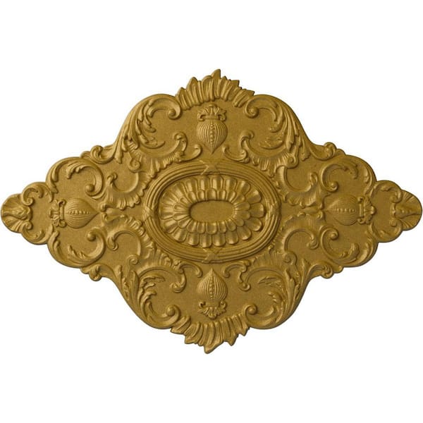 Ekena Millwork 42-3/4 in. W x 28 7/8 in. H x 1 in. Ashford Urethane Ceiling Medallion, Pharaohs Gold