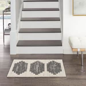 Modern Passion Ivory/Grey 2 ft. x 3 ft. Geometric Contemporary Kitchen Area Rug