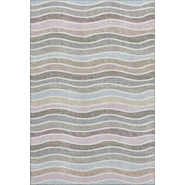Mayfield Premium Machine Washable Abstract AMF2333 Tan 10 ft. x 14 ft. Area Rug
