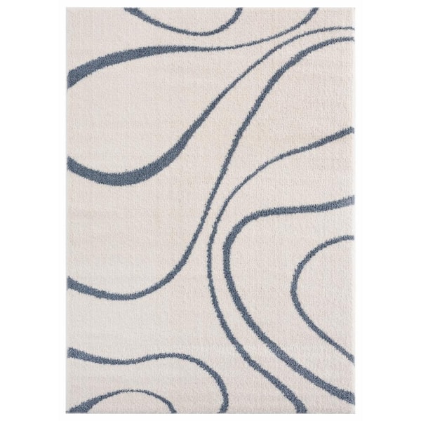 United Weavers Tranquility Yasu Blue/Grey 3 ft. 3 in. x 4 ft. 11 in. Area Rug
