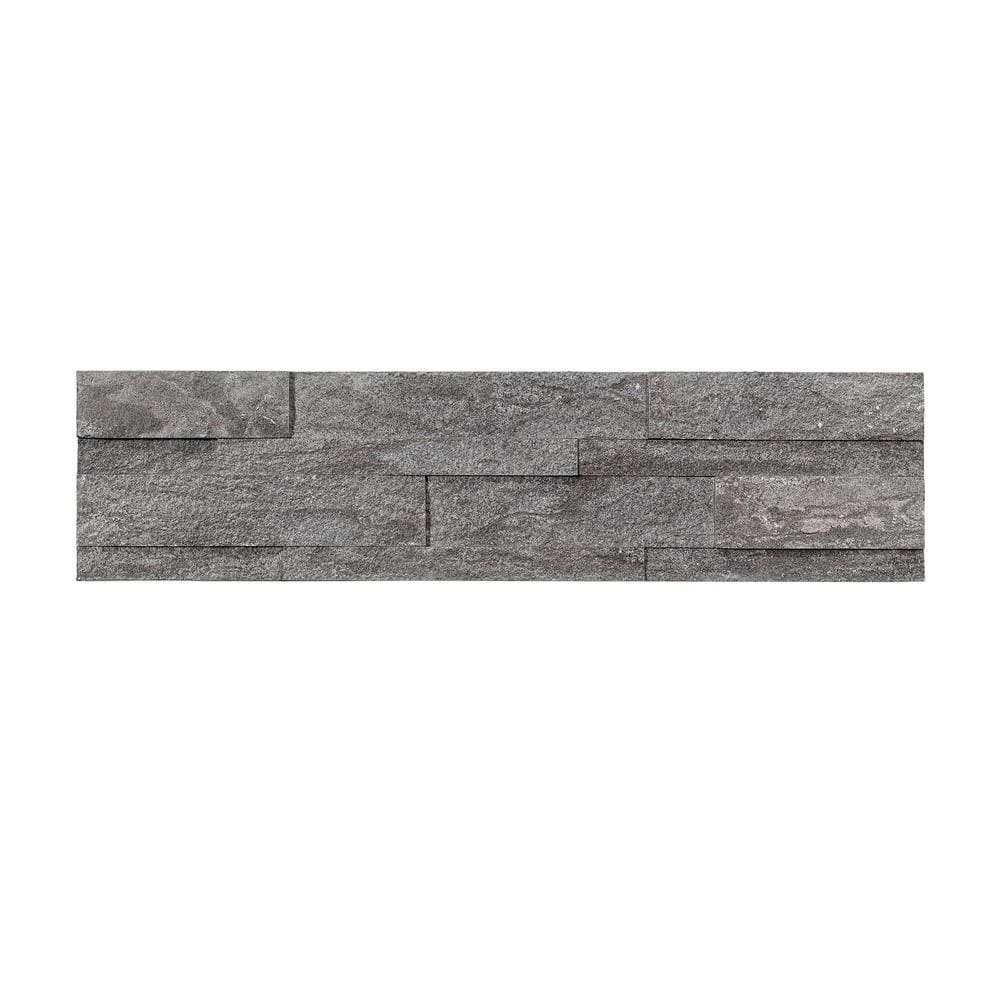 Raised Titanium 5.9 in. x 23.6 in. Stone Peel and Stick Tile (0.97 sq. ft./