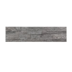 Raised Titanium 5.9 in. x 23.6 in. Stone Peel and Stick Tile (0.97 sq. ft./pack)