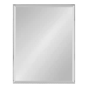 Medium Rectangle Chrome Silver Beveled Glass Contemporary Mirror (28.75 in. H x 22.75 in. W)