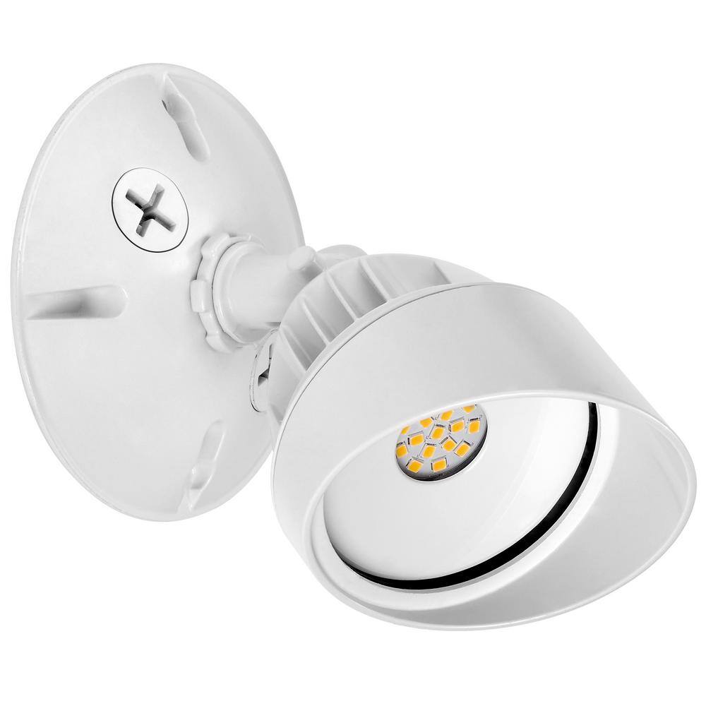 White Matte LED Outdoor Flood Security Light with Adjustable Head