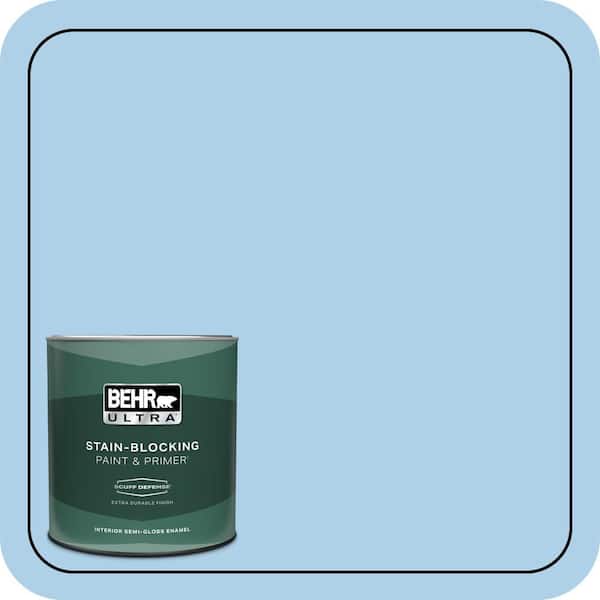 BEHR ULTRA 1 qt. #560A-3 Utah Sky Extra Durable Semi-Gloss Enamel Interior Paint & Primer