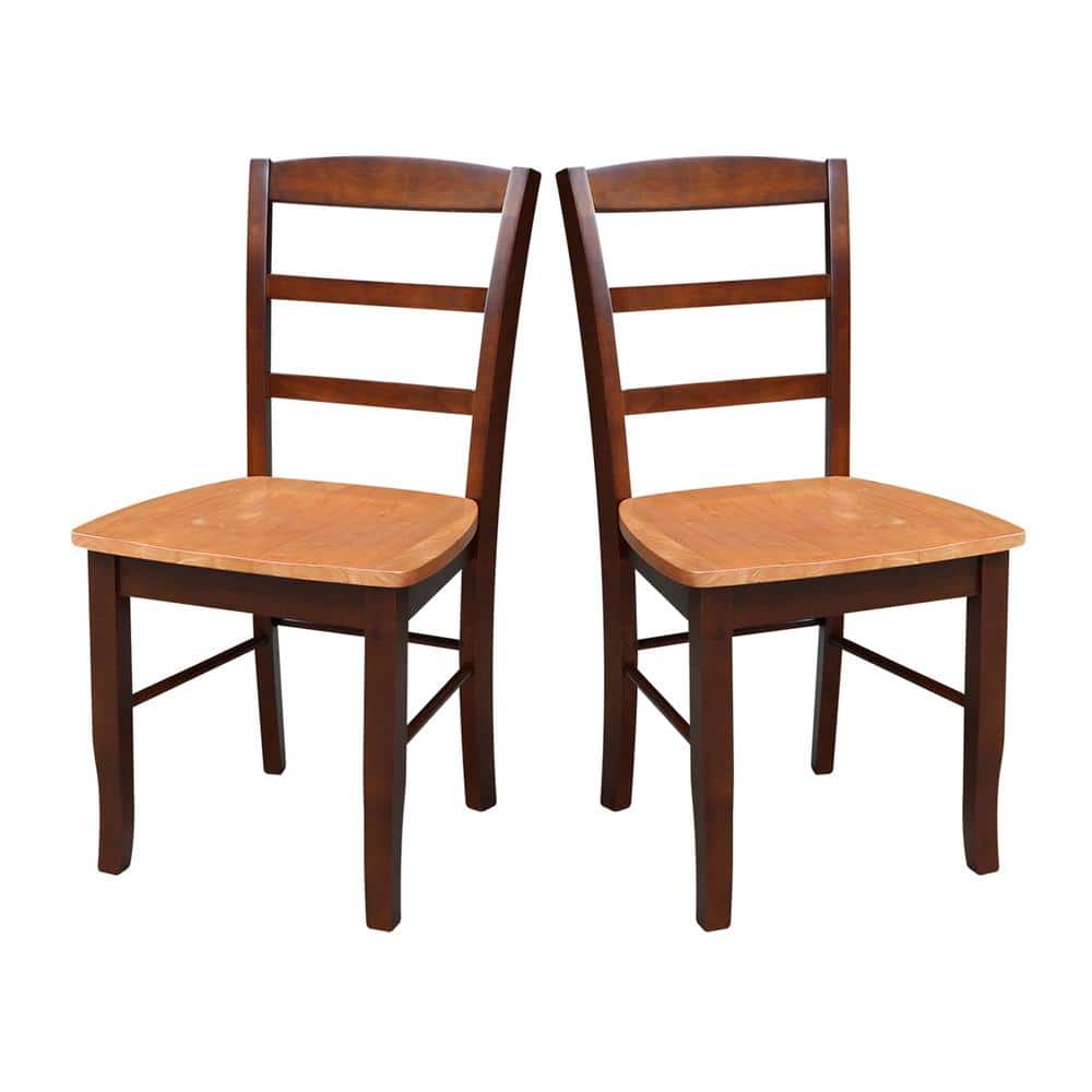 Elegant Black Wood Ladderback Side Chair Set of 2