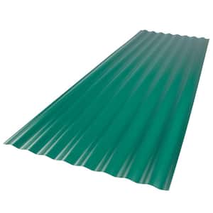 26 in. x 6 ft. Corrugated Foam Polycarbonate Roof Panel in Rainforest Green