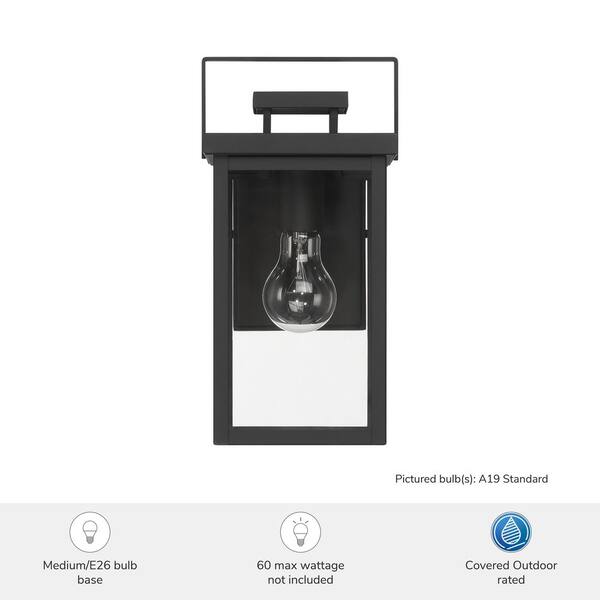 Hunter Fan Company - Hunter Timbergrove 1 Light Matte Black Rectangle Hardwired Outdoor Light Fixture