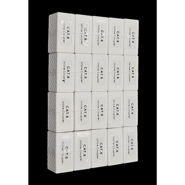 Cat6 Ethernet Coupler UL Listed in White (20-Pack)