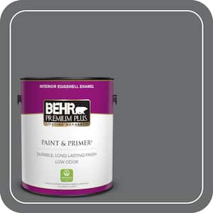 1 gal. #770F-5 Dark Ash Eggshell Enamel Low Odor Interior Paint & Primer