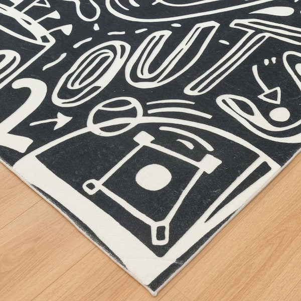 Sportsglyphs Ivory 2 ft. x 3 ft. Area Rug