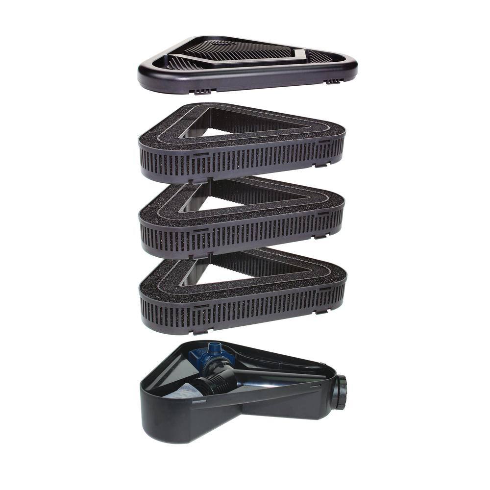 All-in-One Black Submersible Pond Filter with UV Light