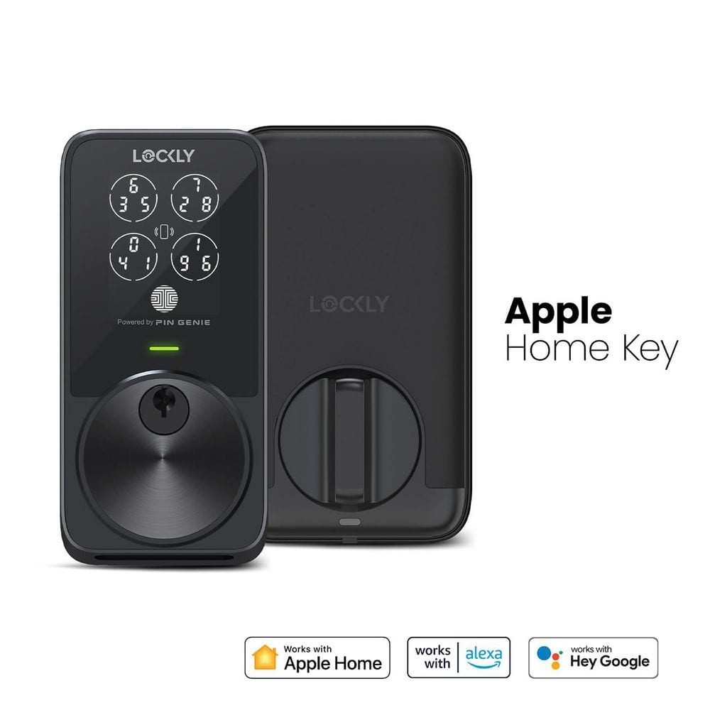 Reviews for Lockly Pin Genie Pro Matte Black Deadbolt Apple Home Key Wi ...