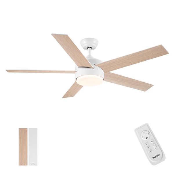 Teamson Kids 52 in. Matte White Indoor Ceiling Fans with LED Light 