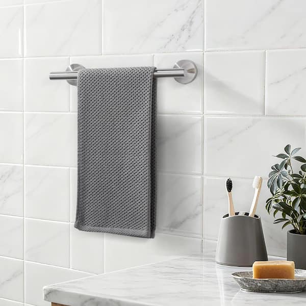 12 in. Wall Mounted Single Towel Bar Bath Hardware Accessory in Brushed Nickel