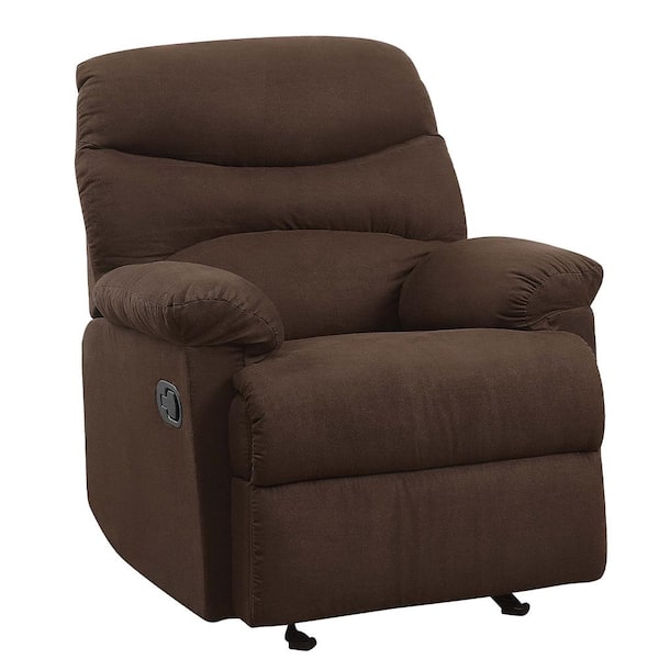 Acme Furniture Arcadia Chocolate Microfiber Microfiber Recliner with Set of 1 Chair Included