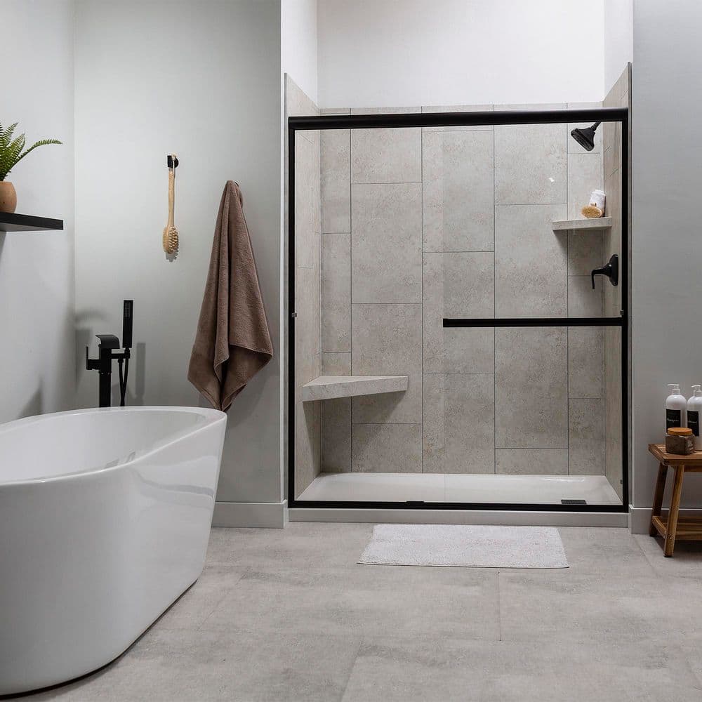 Rain Cloud 25.6 in. x 14.8 in. Vinyl Waterproof Interlocking Wall Tiles