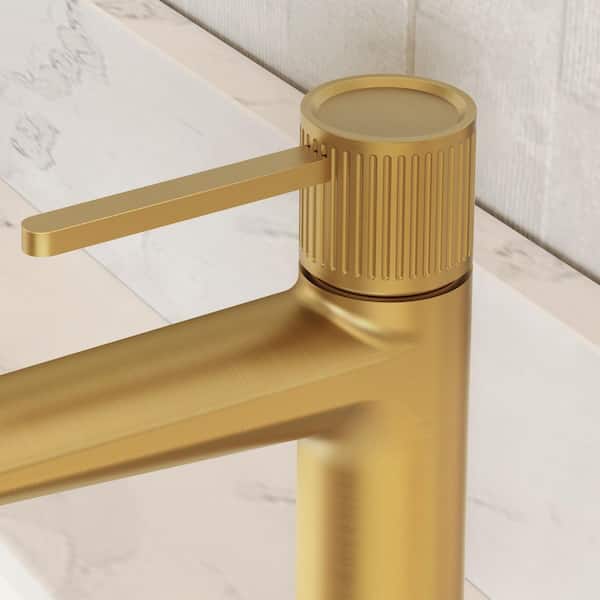 GRANDJOY 8.25 in. H Single Hole 1-Handle Brass Bathroom Sink