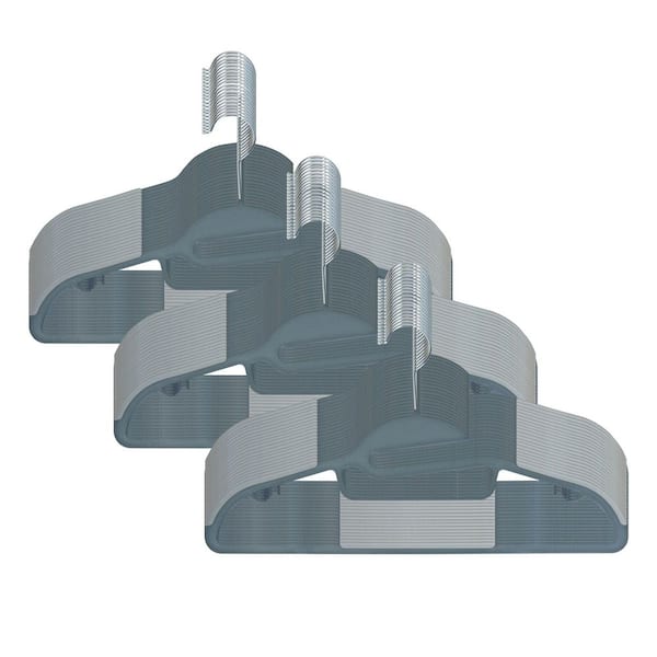 64 Pack Plastic Ultimate Hangers in Dark Grey