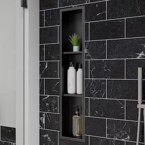 8 in. W x 36 in. H x 4 in. D Stainless Steel Shower Niche in Brushed Black PVD