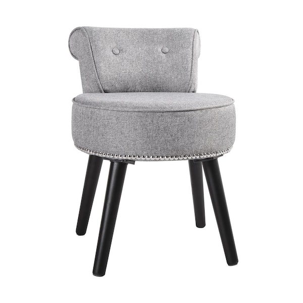 Linen vanity stool hot sale