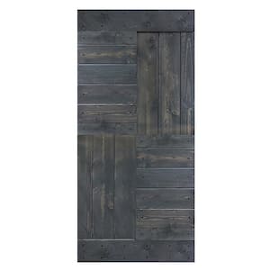 S Series 38 in. x 84 in. Carbon Gray Finished DIY Solid Wood Sliding Barn Door Slab - Hardware Kit Not Included