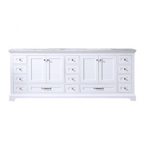Dukes 84 Inch Double Bathroom Vanity Cabinet in White, with Top