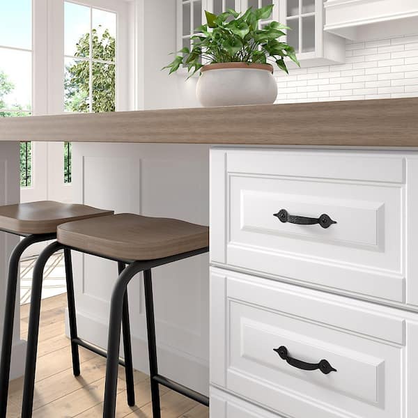 Provence Collection 3-1/4 in. (83 mm) Traditional Black Cabinet Arch Pull